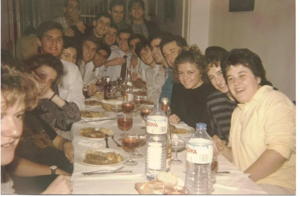 Cena de colegiales, años 80